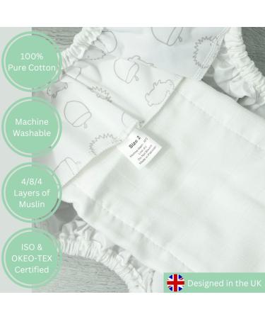Buy MuslinZ Pack of 6 Size 1 Prefold Muslin Diapers White - Soft Absorbent & Eco-Friendly | International Shipping Available - Buy Online on SooperMarket.com