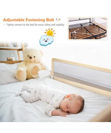 Costzon Double Sided Bed Rail Guard  2 Pack  Extra Long Swing Down Safety Guard w/ Straps  Folding Baby Bedrail for Kids Twin Double Full Queen King Mattress  Beige 59 Inch Beige 59 inch (Pack of 2) - Buy Online on SooperMarket.com