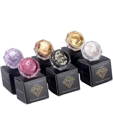 Reddhoon 6 Colors Diamond Liquid Glitter Eyeshadow Jelly Gel Shiny Eyeshadow Cream Waterproof Long Lasting Sparkling Glitter Liquid Eyeshadow Metallic Pigment - Buy Online on SooperMarket.com