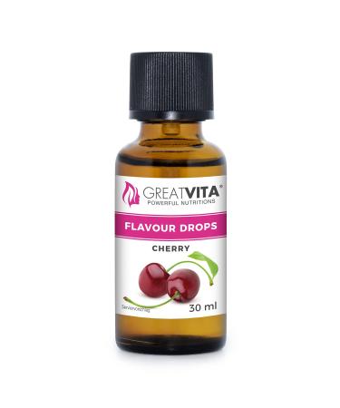 GreatVita Flavour Drops Cherry 30 ml | calorie-free flavour drops for yoghurt shakes cakes sugar-free