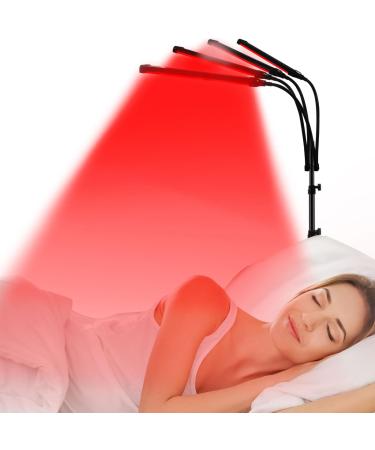 Devowellte Red Light Lamp 180LEDs Near Infrared Light Lamp with Stand Adjustable Angle & Brightness & Height Red Lamp at Home and Office