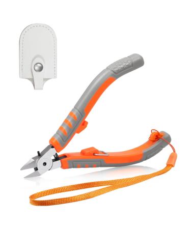 SPEEDWOX Side Cutter 5-Inch Diagonal Cutting Pliers Wire Cutting Nippers with Safety Lock and Protective Holster Mini Precision Flush Cutters Tapered Head Wire Clippers for Narrow Areas