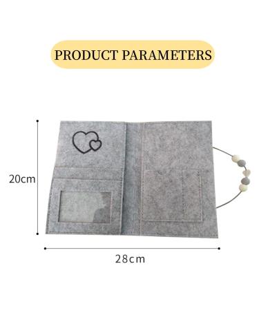 Motherpass Cover in Dark Gray | Felt Pregnancy Diary Organizer for Ultrasound Documents & Vaccination Pass - Perfect Gift for Expectant Mothers - Buy Online on SooperMarket.com