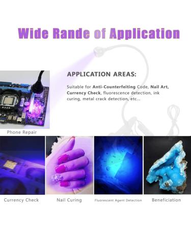 ASHATA UV Lamp 3W 5V 395nm with Gooseneck and Clamp - Multi USB Ultraviolet Light for Nail Curing, Phone Repair, Resin Curing & More - Buy Online on SooperMarket.com