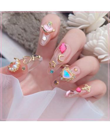 Dornail 3D Star Moon Nail Charms | Colorful Heart Rhinestones | Nail Gems for Nail Art | Geometry Rhinestone Decorations | Nail Kit 1 Box - Buy Online on SooperMarket.com
