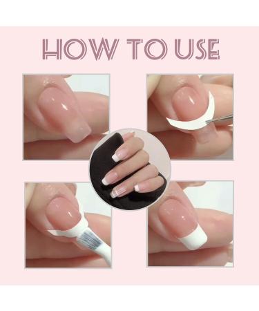 20Sheets-960Pcs French Manicure Nail Sticker French Nail Self-Adhesive Stickers DIY Nail Art Tool Accessories French Manicure Stencil in Half-Moon Shaped - Buy Online on SooperMarket.com
