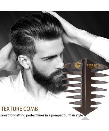 Noverlife 5PCS Men's Pompadour Hairstyling Combs - Professional Wide Teeth Texture Comb Set for Slicked Back Hairstyle - Buy Online on SooperMarket.com