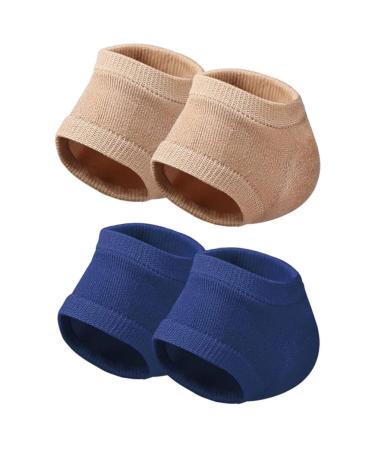 minkissy 2 Pairs Moisturizing Heel Socks Open Toe Socks Cracked Gel Heel Protector Toeless Spa Socks Heel Repair Socks Footcare for Dry Hard Cracked Skin B