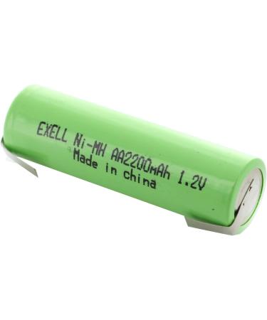 Exell 2-Pack 1.2V AA 2200mAh NiMH Rechargeable Batteries - High Power for Telecom UPS & Smart Grid Use - Buy Online on SooperMarket.com