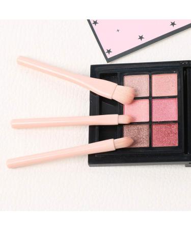 JewelryWe 4 in 1 Retractable Makeup Brush Set - Travel Lip Highlight Eyeshadow & Foundation Brushes | Portable Pink Cosmetic Brushes - Buy Online on SooperMarket.com