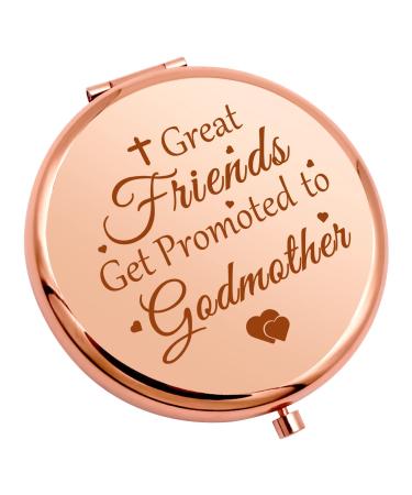 Mother's Day Godmother Gift for Women Friend Travel Makeup Mirror Birthday Gift Ideas Christian Baptism Gift for Sister Promoted Godmother Gift Friendship Gift Easter Prayer Gift Compact Makeup Mirror