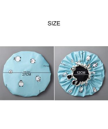 2 Piece Waterproof Shower Hood Bath Cap for Women - Reusable Elastic Hair Cap in Blue & Gray | Ideal for Bathing and Spa - Buy Online on SooperMarket.com