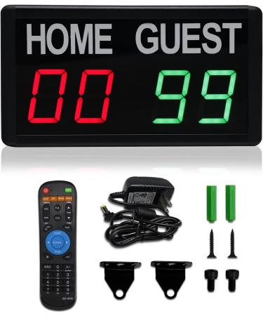 GAN XIN Portable Electronic Scoreboard with Remote | 1-99 Digital Score Keeper for Volleyball, Basketball, Football, and More - 1.8inch Red+Green - Buy Online on SooperMarket.com