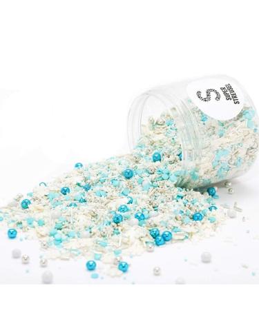 Super sprinkle snow flower |Colorful for baking and decorating |Cake decoration with chocolate pearls |Sugar snowflakes known from TV & print |Without AZO dyes (90g) 90 g (1 Pack)