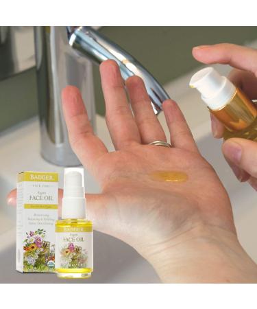Badger Argan Face Oil - Certified Organic Moisturizing Facial Oil - 1 oz Glass Bottle - Buy Online on SooperMarket.com