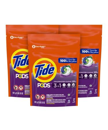 Tide PODS Laundry Detergent Soap Pods, Spring Meadow, 37 Count (Pack of 3 Bag Value Pack), Total 111 Count, HE Compatible PODs Tub Refill, 111 count (37 count, 3 pack)