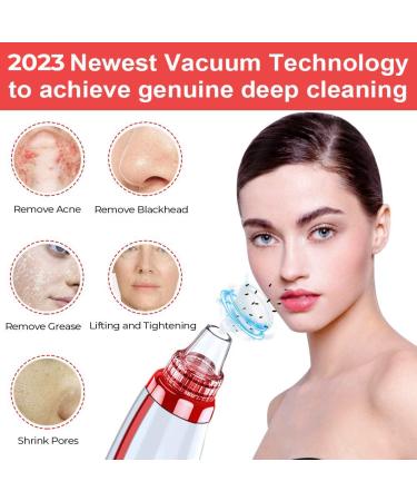 2023 Blackhead Remover Pore Vacuum - Upgraded Electric Facial Cleaner with 5 Suction Power Probes - USB Rechargeable Blackhead Vacuum Kit for Women & Men - Buy Online on SooperMarket.com