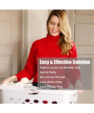 Wool Dryer Balls 6 Pack XL - 100% Organic New Zealand Wool Core - Chemical Free Fabric Softener Alternative by LEVIBASIC - Buy Online on SooperMarket.com