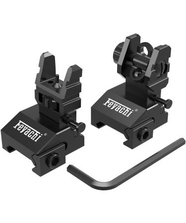 Feyachi Front and Rear Backup Iron Sights, Best Flip Up Iron Sights, Backup Sight Set (Tool Free Adjustment) Black