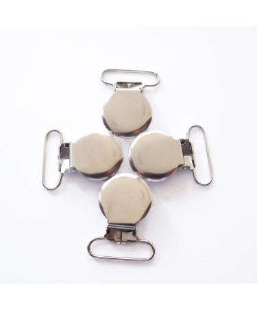 Sutoyuen 1 Pacifier Suspender Clips with Plastic Teeth Insert - Set of 10 Silver Pacifier Holders for Crafts and Baby Accessories - Buy Online on SooperMarket.com