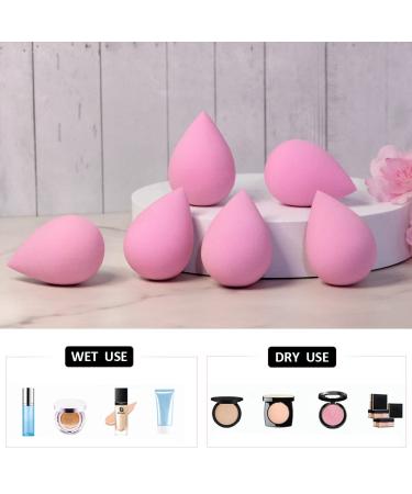 6 Pcs Makeup Blender Beauty Sponge Set - Latex-Free Sponges for Liquid, Cream, and Powder Foundation - Super Soft Beauty Blender Set in Light Pink - Buy Online on SooperMarket.com