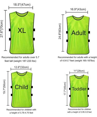 Toptie 12 Numbered Training Vests (#13-24) Soccer Pinnies - Set of 12 - Buy Online on SooperMarket.com