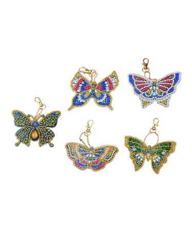 Anneome 5pcs Key Chain Keychain for Kids Handbag Hanging Decor Diy Diamonds Pendants Blush 5d Self Made