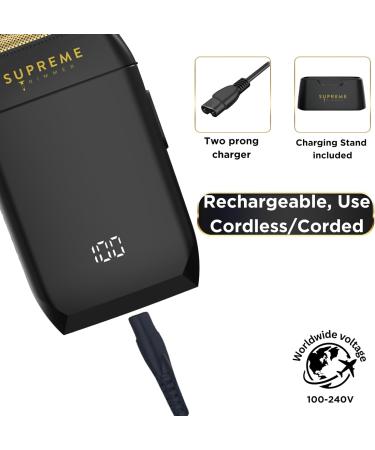 Supreme Trimmer Crunch Mens Foil Shaver STF602 | 150 Min Run Time | Waterproof Electric Razor for Short Hair & Stubble - Perfect for Barbers | Black - Buy Online on SooperMarket.com