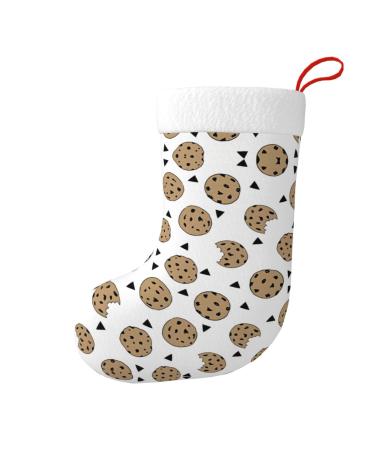 YYHHAOFA Cookies Food Chocolate Chip Biscuits Prints Christmas Decorative Stockings : Soft Light and Tactile Suitable for Christmas Holiday Party