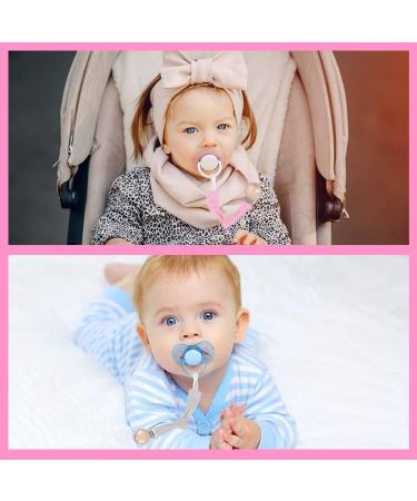 Vicloon Baby Dummy Clips - 3 Pack Wooden Dummy Clip for Boys and Girls | BPA Free Soother Pacifier Chain Holder | Teether Toy | Pink/Gray/Yellow - Buy Online on SooperMarket.com