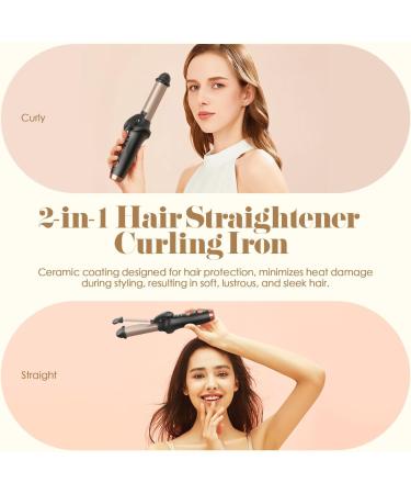 Bestauty Small Cordless Curling Iron 1 Inch - Mini 2 in 1 Hair Curler & Straightener Rechargeable Wireless Travel Tool for Short Hair (Black - Buy Online on SooperMarket.com