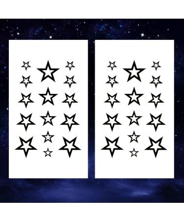 Oottati Small Cute Hand Stars Temporary Tattoo Set (2 Pack) - Trendy and Adorable Designs - Buy Online on SooperMarket.com