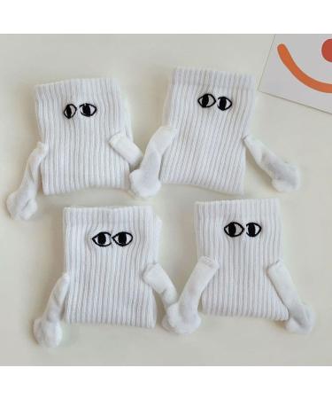 Magnetic Suction 3D Doll Couple Socks - Cute Novelty Socks for Couples - White, 1 Pair - Buy Online on SooperMarket.com
