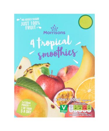 Morrisons Tropical Smoothies 4 x 150ml
