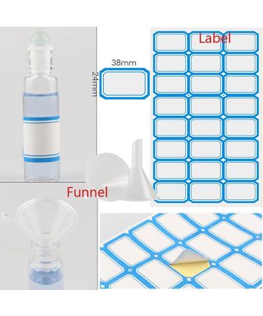Zeoabsy 12 Pack 5ml Essential Oils Roller Bottles - Transparent Glass Perfume Bottles for Aromatherapy - Includes 2 Funnels & 1 Opener - Ideal for Travel - Buy Online on SooperMarket.com