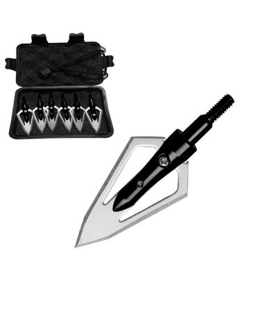 EOOENOON Hunting Broadheads 100/125 Grains, Archery Broadheads Screw-in Arrow Heads Arrow Tips Compatible with Traditional Bows and Compound Bow biack