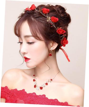 minkissy Red Headband Bridal Head Headgear Miss Nationality Accessories Red - Buy Online on SooperMarket.com