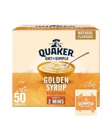 Quaker Oats So Simple Porridge Sachets Weight Watchers Food with Fibre 2 Min. Ready Meals Single Serve Whole Grain Instant Oats Free From Additives(Golden Syrup Flavour 50x36gm) by Direct Mart