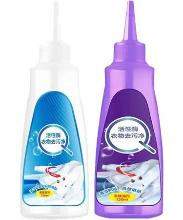 2PC Enzyme Laundry Stain Remover Fast Remover Enzyme Laundry Stain Remover Clothing Remover Enzyme Stain Remover Enzyme Laundry Stain Remover Purple Bottle.