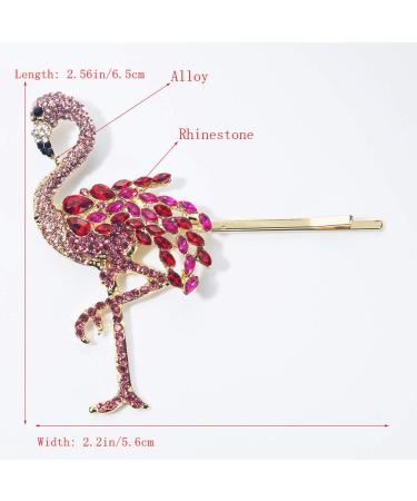 Flamingo Pineapple Rhinestone Hair Barrettes - Pack of 6 | Hair Accessories for Women and Girls - Buy Online on SooperMarket.com