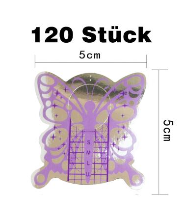 Pack of 120 Self-Adhesive Butterfly Nail Stencils - Silver Purple Gel Nail Modeling Stencils for Stunning Designs - Buy Online on SooperMarket.com