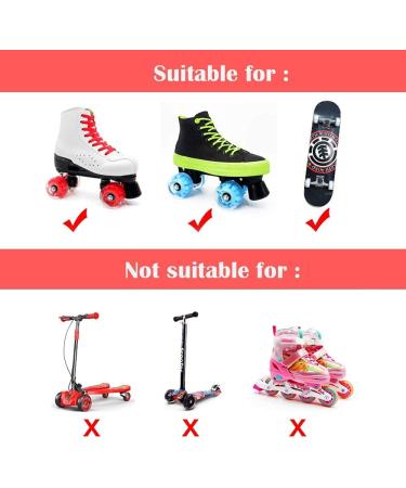 Nezylaf 8 Piece Light Up Roller Skate Wheels with Bearings - Indoor/Outdoor Double Row Skating - 32x58mm 78A - Luminous 6-Color LED - Buy Online on SooperMarket.com