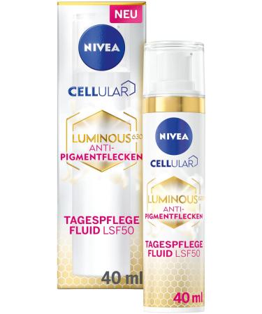 NIVEA Cellular Luminous630 Moisturising Anti-Pigment Spot Fluid (40ml) Moisturising Pigment Spot Cream with SPF 50 Day Cream for Even Skin