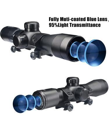 UUQ Tactical 4X32 Compact Scope with Rangefinder Reticle and Ring Mounts for .223 .308 Caliber Rifles - Buy Online on SooperMarket.com