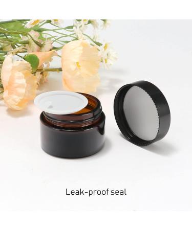 Yishik 6 Pack 30ml Amber Glass Round Jars with Black Lids 1 oz Empty Cosmetic Jars Face Cream Storage Containers for Powder Lotion Beauty Products Travel Favors Amber-1oz - Buy Online on SooperMarket.com