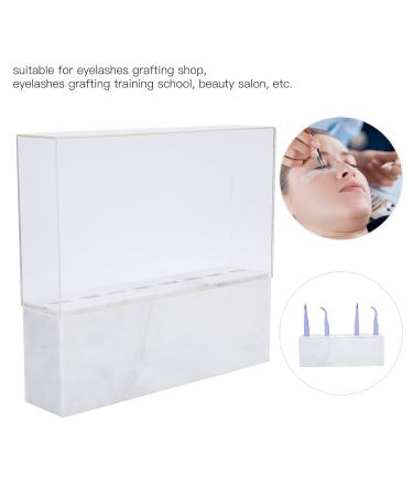 8 Holes Tweezers Holder | Tweezer Display Stand & Storage Rack with Dust Cover for Lash Extensions | Salon & Home Use (White - Buy Online on SooperMarket.com