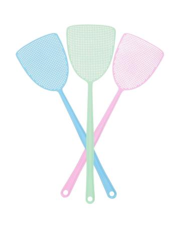Fly Swatter, Strong Flexible Manual Swat Set Pest Control, Assorted Colors (3 Pack) (3 Colors)