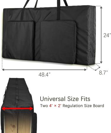 MUCITAGF 4' x 2' Regulation Size Cornhole Carrying Case - Heavy Duty 600D Board Bag with Adjustable Strap and Extra Pockets - Buy Online on SooperMarket.com
