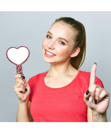 Traziewell Mirrors with Handle for Make Up Hair Cutting Tool Heart Shaped Handle Mirror for Daily Salon Barbers Red Heart Mirror JZ000322 Jz000322 Three Seats - Buy Online on SooperMarket.com