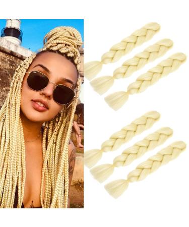 Braided hair extensions ombr colors jumbo size for braiding high-temperature synthetic afro hair extension braids 61 cm 6 packs (No. 613) #613